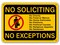 No Soliciting Sign - Front Door Home Business Security Fence